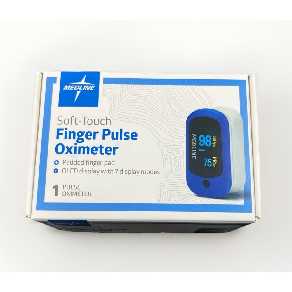 Medline Soft-Touch Finger Pulse Oximeter Accurate Digital Display Padded NEW